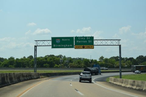 I-85 south at I-65/US 82 - Montgomery, AL
