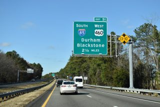 I-95/US 460 north at I-85 - Petersburg, VA