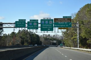 I-95/US 460 north at I-85 - Petersburg, VA