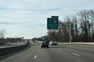 I-95 south at I-85/US 460 - Petersburg, VA