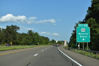 I-86 east ends at U.S. 220 in Waverly, NY
