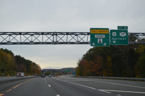 I-87/NYS Thruway south at Future I-86 west in Woodbury.