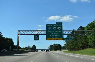 I-87/440 north split in a half mile beyond Poole Rd in Raleigh, NC.