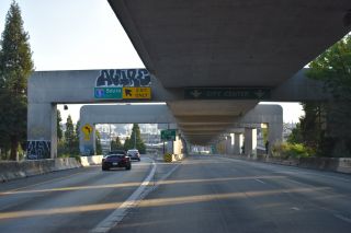 I-90 west at I-5 south to Tacoma, Washington