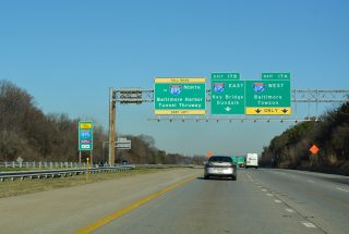 I-97 north ahead of the Baltimore Beltway.