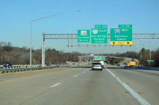 I-97 north at I-695 west to Baltimore and Catonsville, MD.