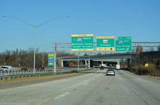 I-97 north ends at I-695 and I-895 Spur in Ferndale, MD.