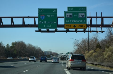 US 50/301 west at MD 450 in Parole.