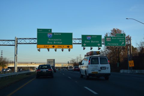 I-695 east at I-97 south and MD 648 at Linthicum Heights.