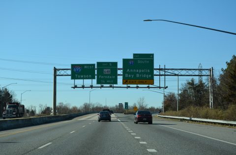 I-695 west at I-97 south to Glen Burnie, MD.