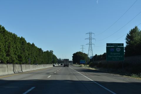 One half mile south of I-105/OR 126 on I-5 northbound