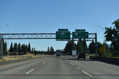 I-5 north at Exit 194 A to OR 126 east into Springfield