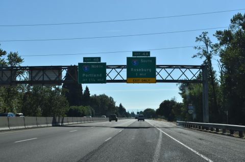 I-105/OR 126 east one mile from I-5 in Eugene, Oregon