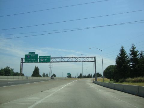 I-105/OR 126 east at Interstate 5 in 2010