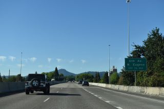 I-105/OR 126 south at the Washington-Jefferson Bridge in Eugene