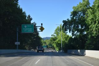 I-105 west at OR 99 south in Downtown Eugene