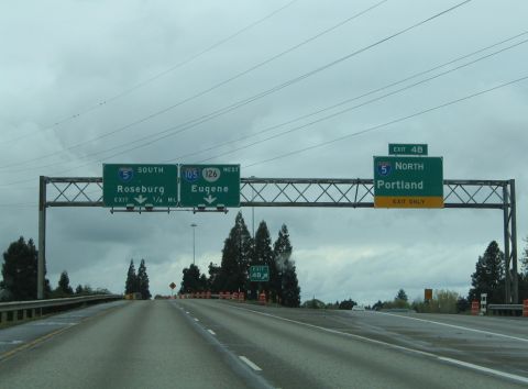 OR 126 west at the beginning of I-105 in 2005