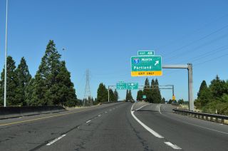 Exit 4 B departs OR 126 west for I-5 north to Salem
