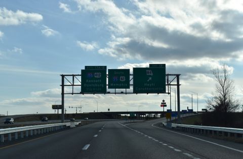 I-55/U.S. 61 south meets Route 84, 1.5 miles from I-155/U.S. 412