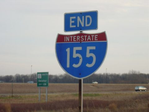 The south end shield for I-155 in 2001