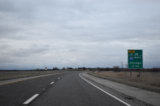 I-155 south a half mile ahead of I-55 near Lincoln, IL