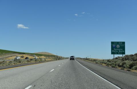 US 12 overlaps with all of I-182 east from I-82 across the Tri-Cities
