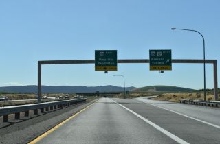 I-182 ends with US 12 joining I-82 to Yakima, WA