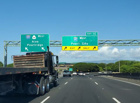 I-H201 west at I-H1 west to Pearl City