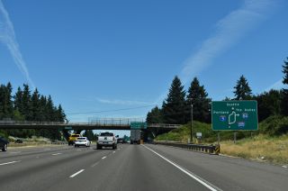Diagrammatic sign showing the Portland, Oregon Interstate system