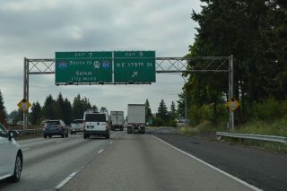 I-5 south at NE 179th St, 1.5 miles from I-205 at Mt. Vista, WA