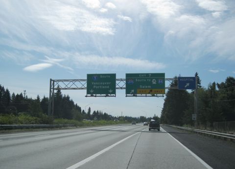 I-5 south at Exit 7 to I-205 in 2009