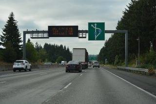 Sign schematic of the I-5/205 separation at Salmon Creek, WA