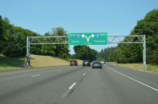 One mile east of Interstate 5 on I-205 southbound at Tualatin, OR