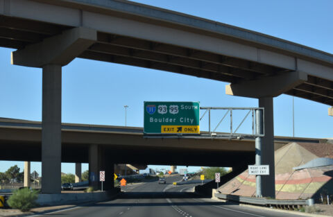 SR 564 ends as I-215 begins within the Henderson Bowl interchange