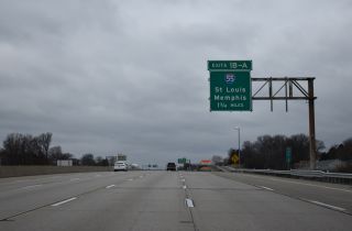 1.75 miles ahead of I-55/270 on I-255 west in Mehlville, Missouri
