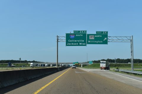 I-40 west at I-269/SR 385 - Arlington, TN