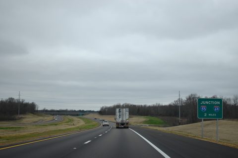 I-269 south at I-55/69 - Hernando, MS