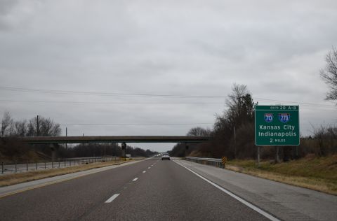 I-55 south two miles from I-70/270 at Edwardsville, Illinois