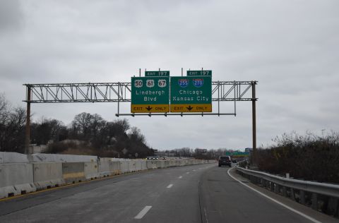 I-55 advances south between Green Park and Mehlville, MO to I-255/270