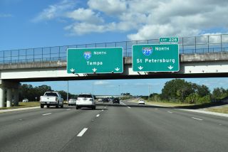 Exit 228 leaves I-75 north for I-275 north to the Sunshine Skyway bridge