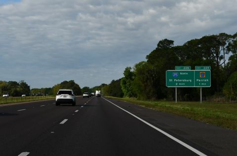 I-75 south two miles from the Southern Apex of I-275 near Parrish, FL