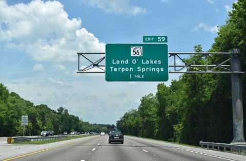 I-275 north one mile from I-75/SR 56 at Lutz, FL