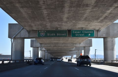 I-280 north at Cesar Chavez St in San Francisco, CA