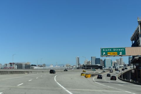 I-280 north at Exit 57 to Sixth Street in San Francisco, CA