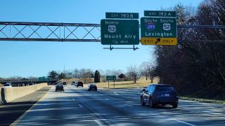 Exit 193 A departs I-40 east for I-285/U.S. 52 south to Lexington, NC