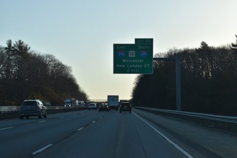 I-90/Mass Pike east at I-290/395 - Oxford, MA