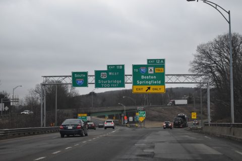 I-290 west at I-90/Route 12 - Auburn, MA