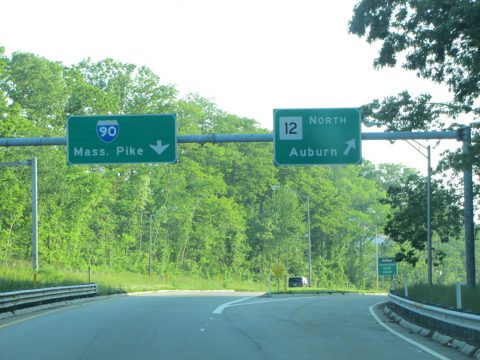 I-290 west at I-90/Route 12 - Auburn, MA