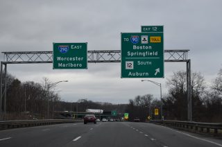 I-395 north at I-90/290 - Auburn, MA