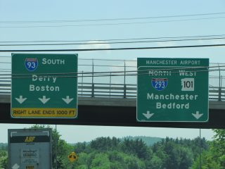 I-93/NH 101 south at I-293 - Manchester